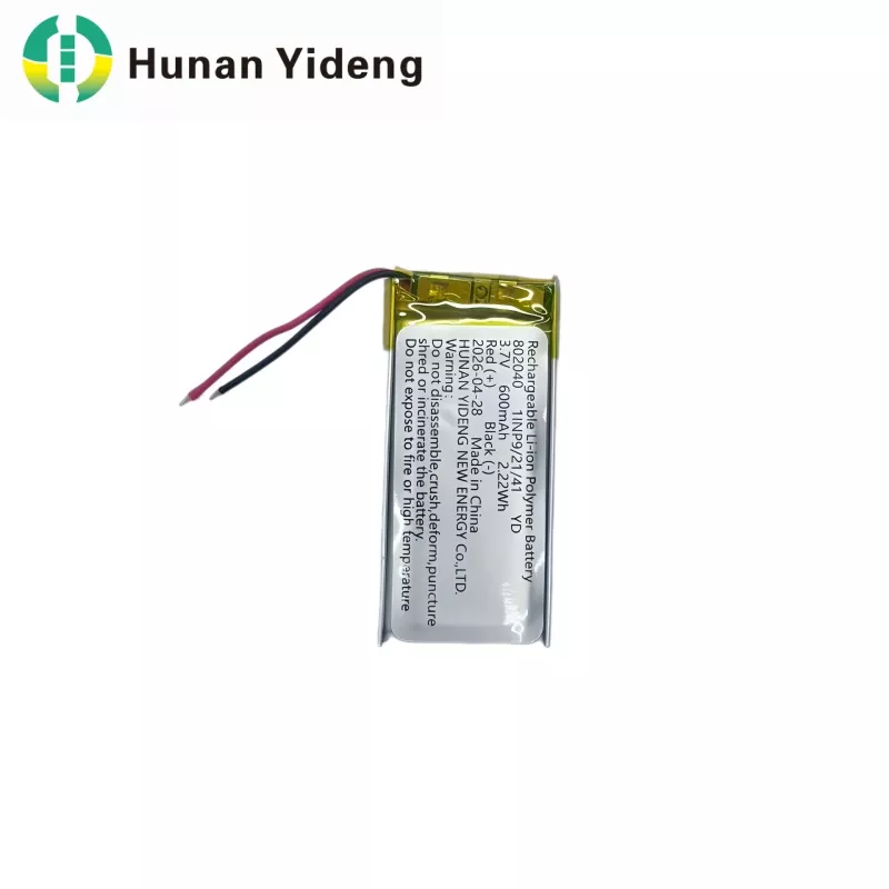 व्हॉइस रेकॉर्डर आणि इलेक्ट्रिकल खेळण्यांसाठी 802040 600mAh रिचार्जेबल बॅटरी